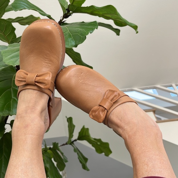 Anthropologie Swedish Hasbeens NWT Camel Bow Slip in Husband Clog 🌸 🌈❤️ - Picture 10 of 15